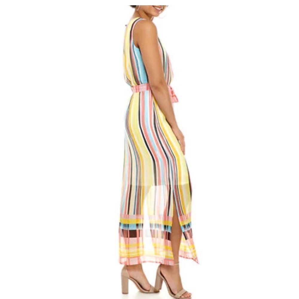 Nine West Sleeveless Printed Chiffon Maxi Dress - Picture 2 of 11